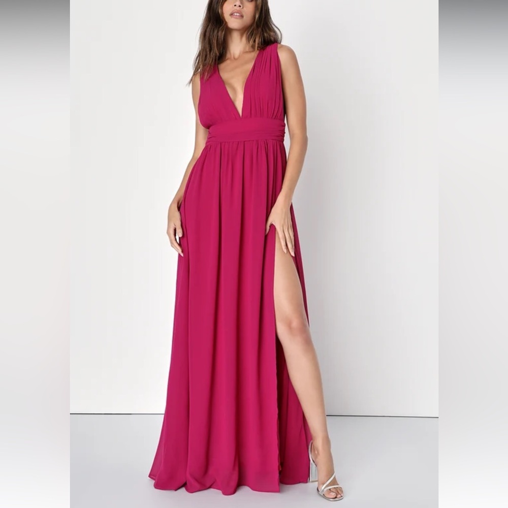 Lulu's Fuchsia Maxi Dress Small - Picture 1 of 5